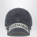 Balenciaga Black washed-effect Masking Tape cap