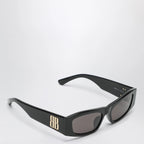 Balenciaga Nano rectangular black sunglasses