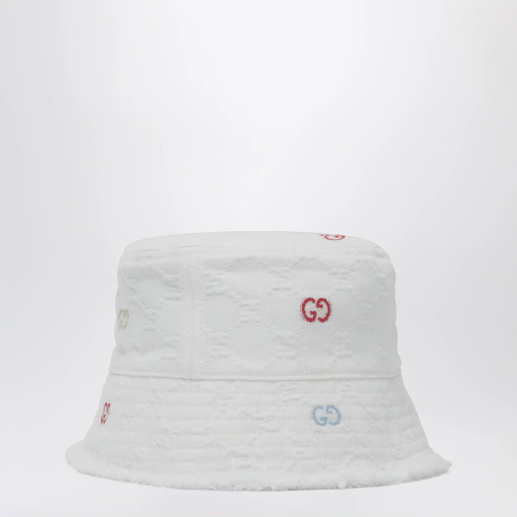 GUCCI White GG jacquard denim cap