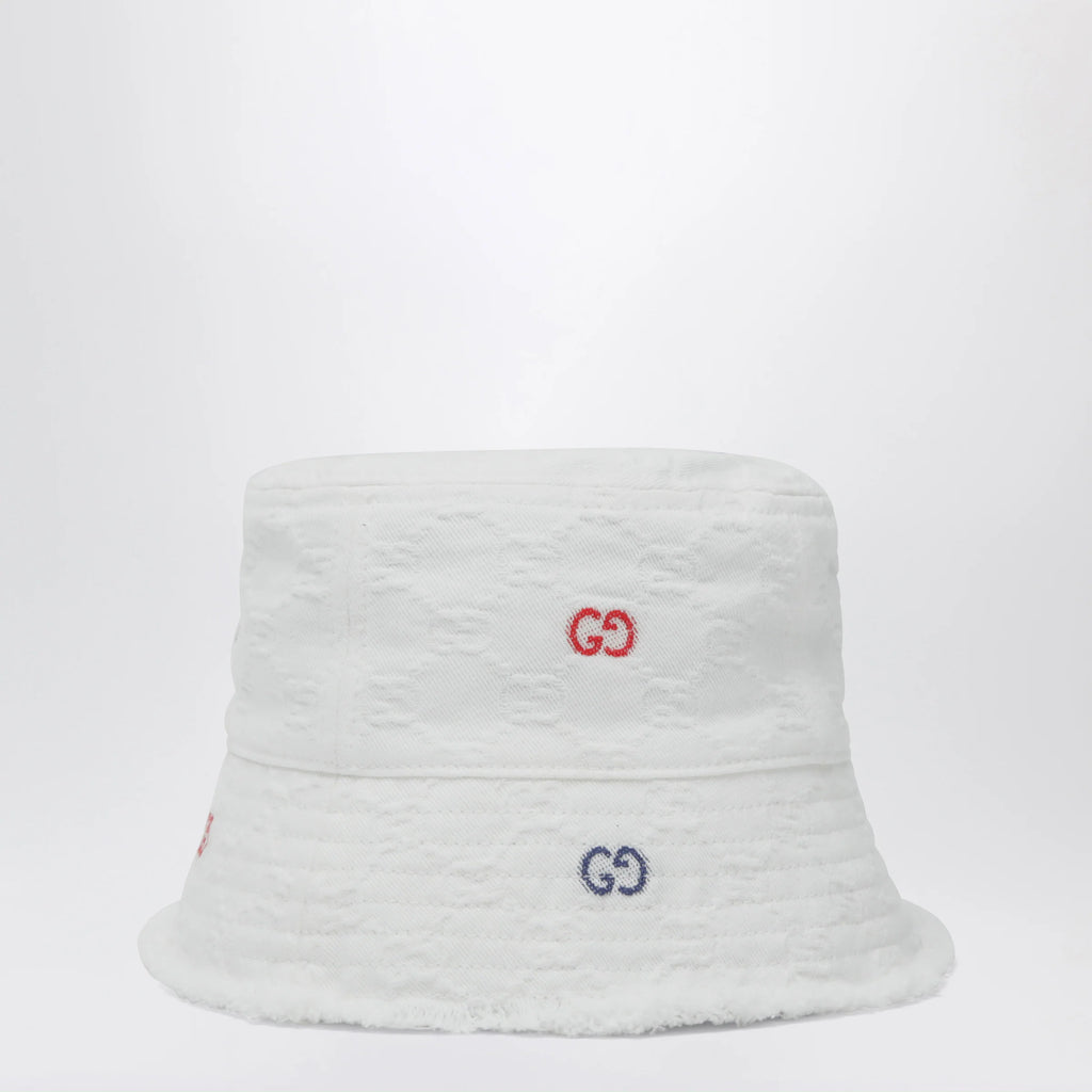 GUCCI White GG jacquard denim cap