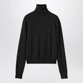 GUCCI Black Wool Turtleneck With Logo Embroidery
