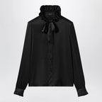GUCCI Silk satin shirt with a knotted bow