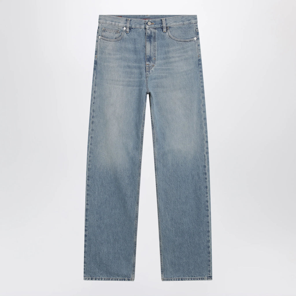 GUCCI Light Blue Loose-Fit Washed Jeans