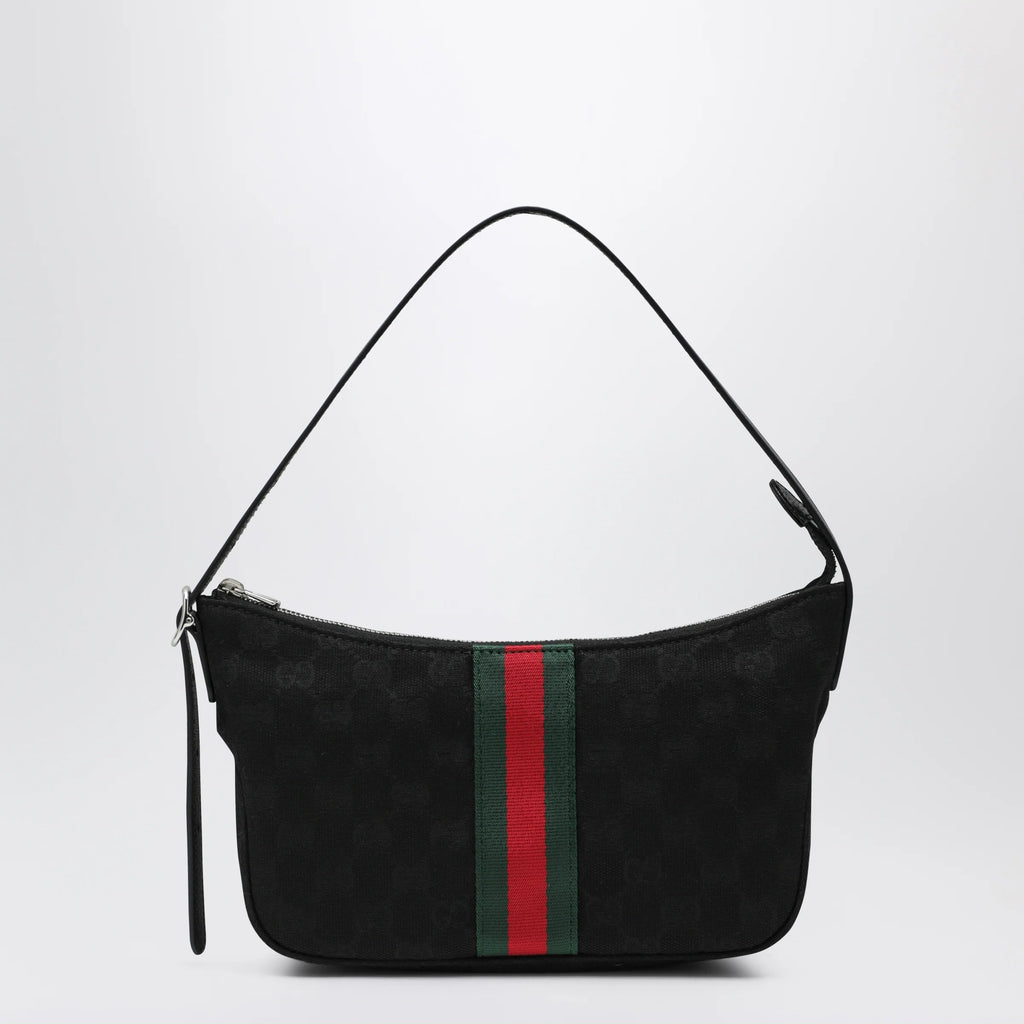 GUCCI Small black Lunetta GG fabric bag