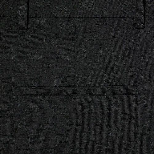 GUCCI Black Wool Trousers With GG Pattern