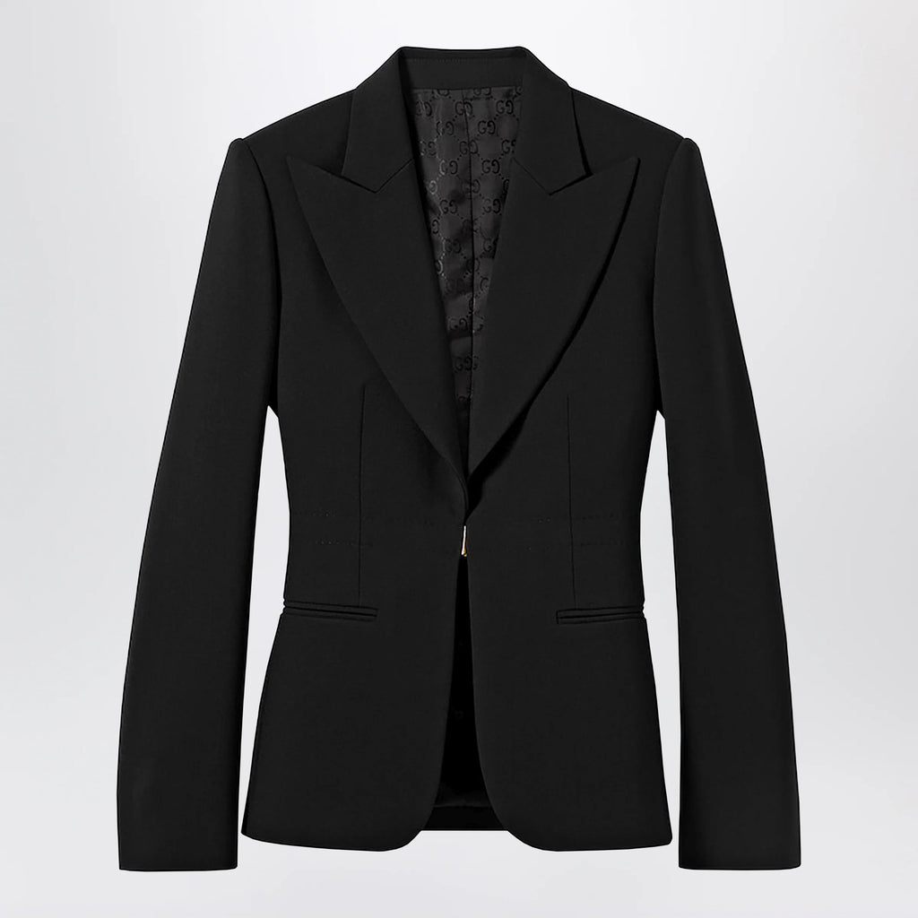 GUCCI Black Stretch Wool Technical Jacket