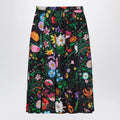 GUCCI Pleated Midi Skirt In Silk Twill With Flora Print