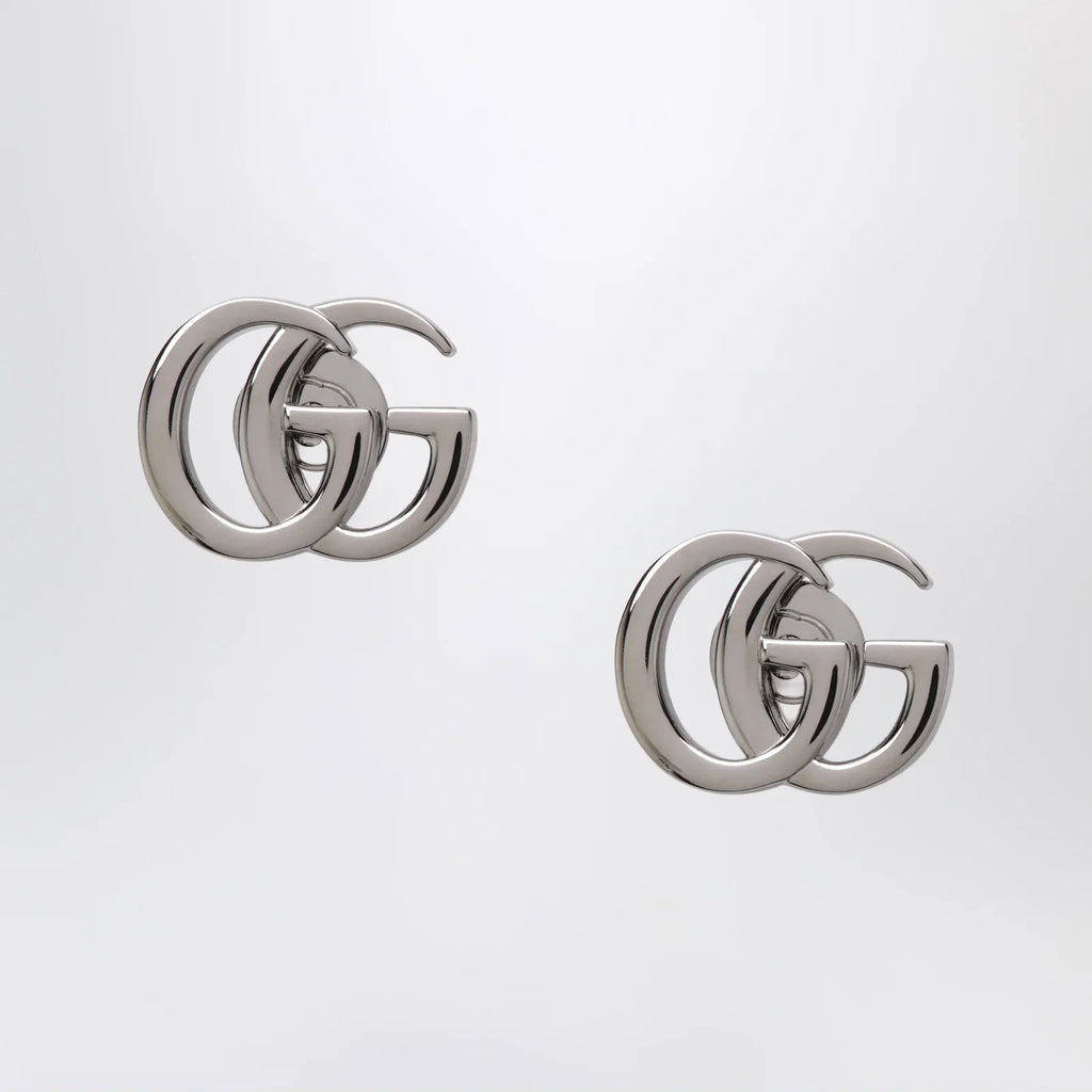 GUCCI Silver-tone GG Marmont brass earrings