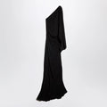 GUCCI Long one-shoulder dress in black viscose jersey