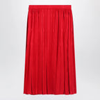 GUCCI Pleated silk jacquard midi skirt with GG chain in Fire