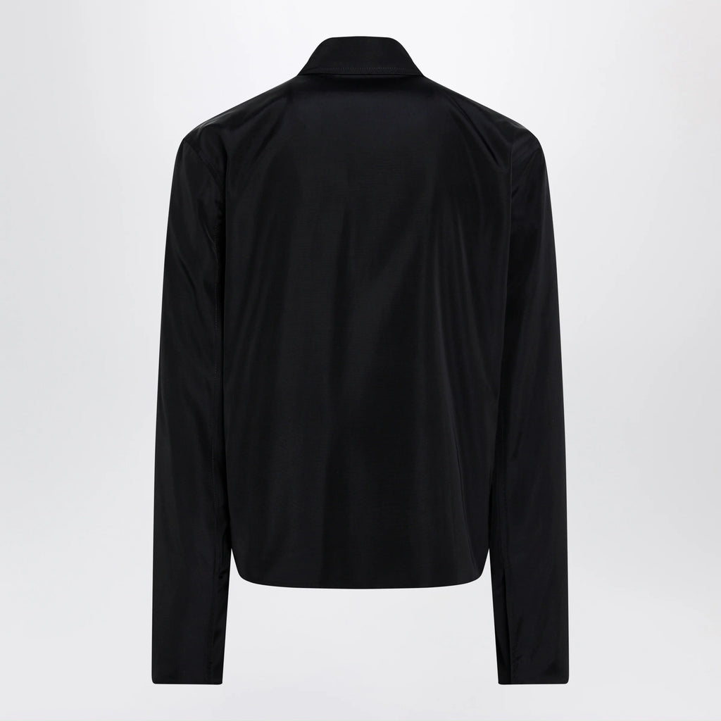 GUCCI Zip jacket in cotton and acetate faille, black