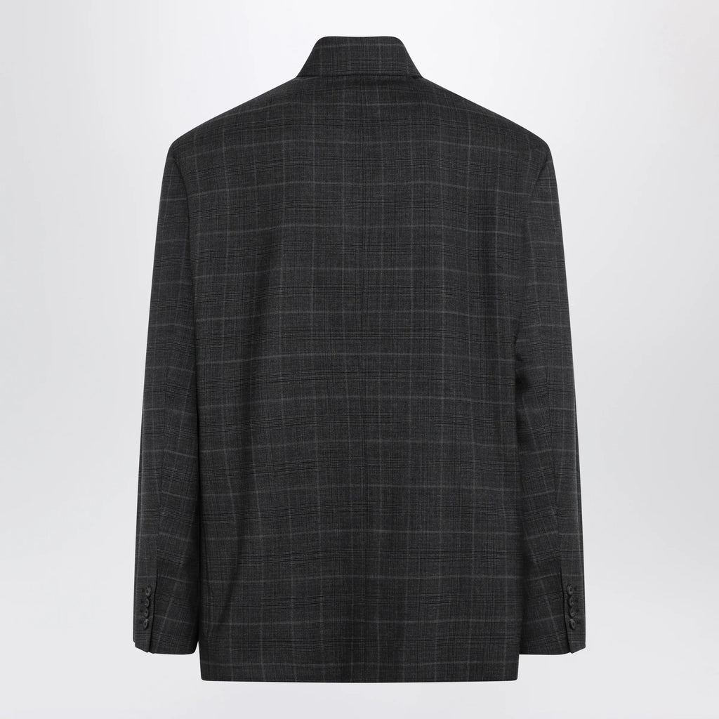 Balenciaga Grey check wool jacket