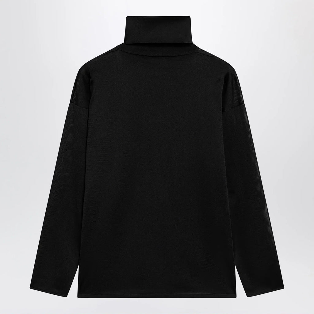GUCCI Black silk turtleneck sweater