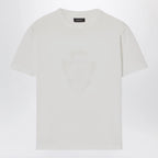 GUCCI White Cotton T-Shirt With Logo Crest