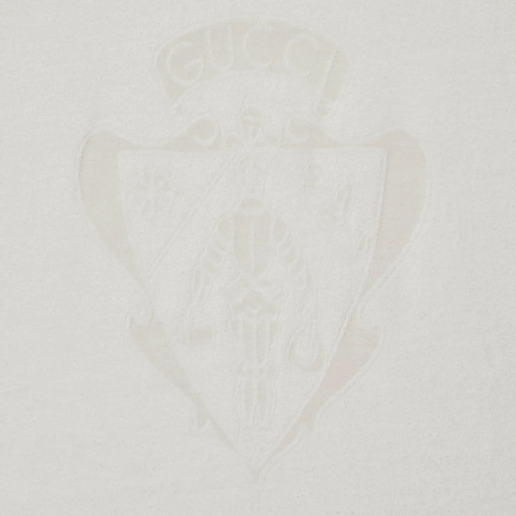 GUCCI White Cotton T-Shirt With Logo Crest