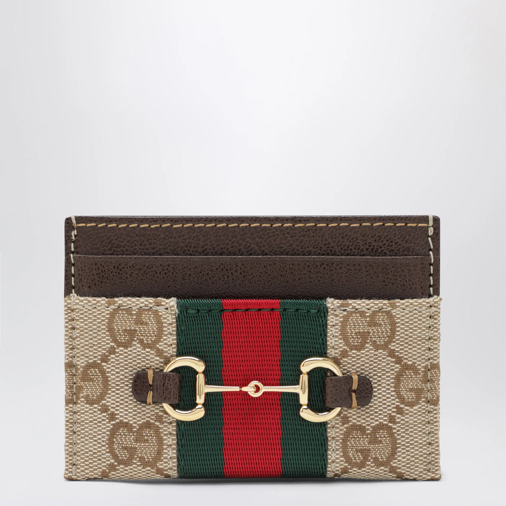 GUCCI GG canvas card holder with Horsebit detail