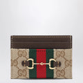 GUCCI GG canvas card holder with Horsebit detail