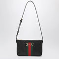 GUCCI Black Leather Mini Horsebit Web Bag