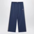 Balenciaga Washed technical satin track pants in marine blue