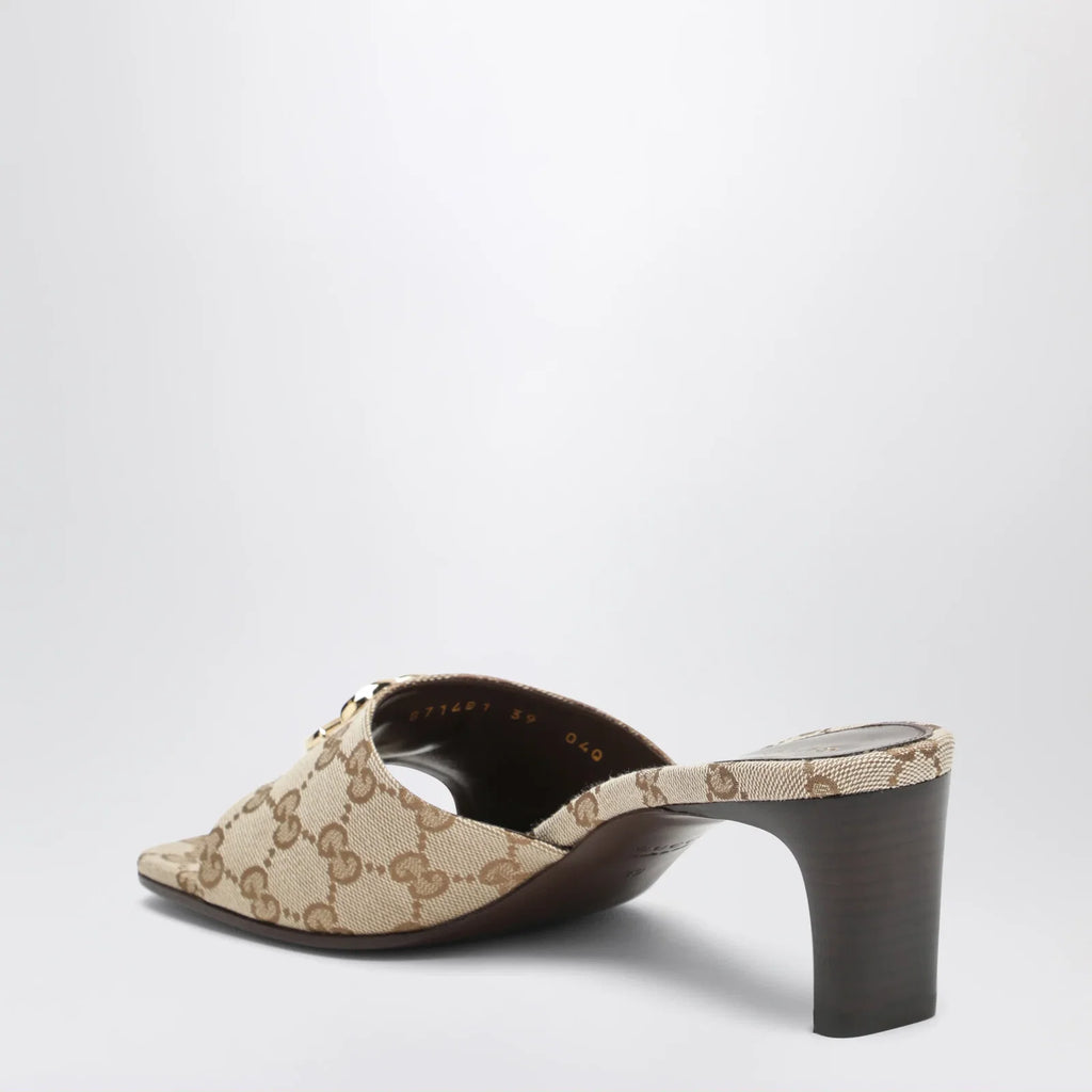 GUCCI Double G slider sandals in GG canvas in vintage sand