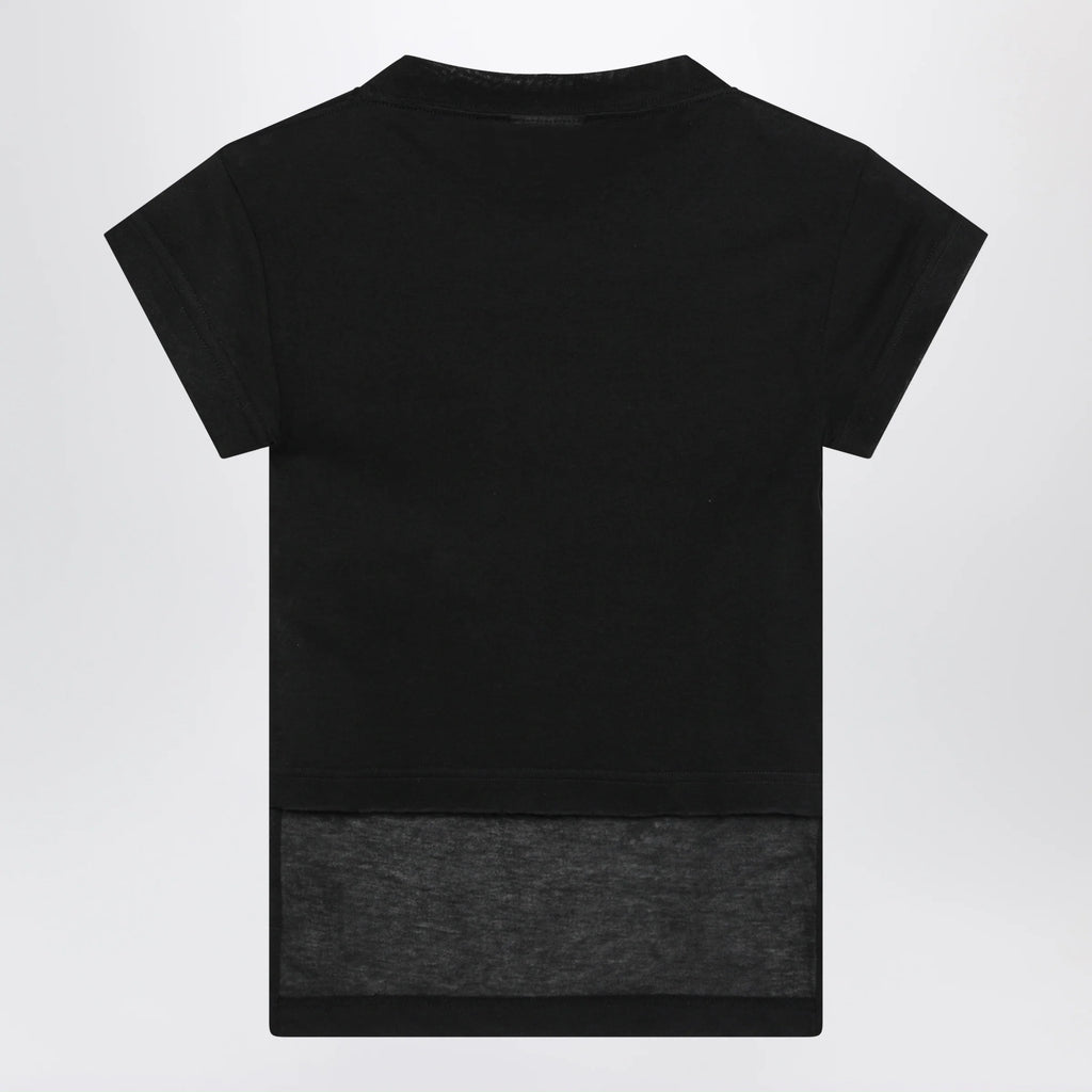 Balenciaga Messy Spray T-shirt with cut-out back in cotton black