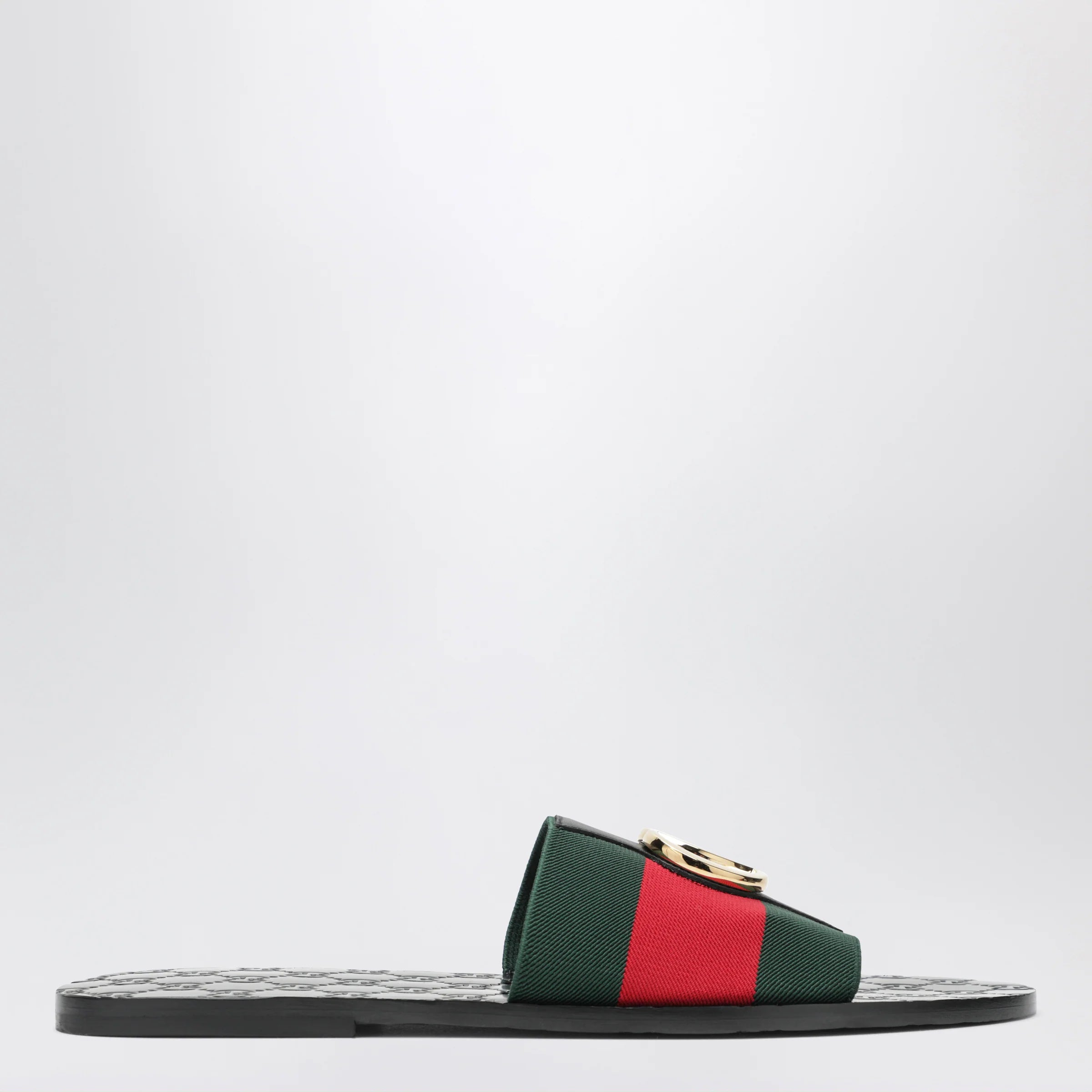GUCCI Black leather Riviera slides