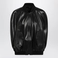 Balenciaga Black leather bomber jacket