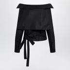 Balenciaga Off-shoulder wrap shirt in black