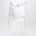 Balenciaga White wrap shirt with off-shoulder design