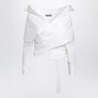 Balenciaga White wrap shirt with off-shoulder design