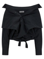 Balenciaga Crop Shirt Off The Shoulder