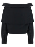 Balenciaga Crop Shirt Off The Shoulder