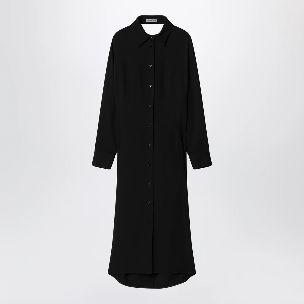 Balenciaga Black shirt dress in wool and silk