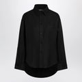 Balenciaga Classic cocoon shirt in double cotton, black