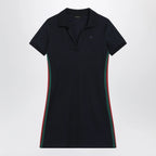 GUCCI Blue Cotton Jersey Dress with Web Detail