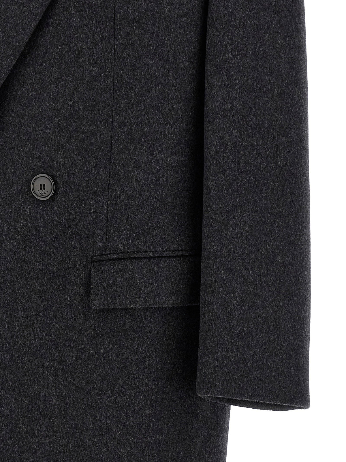 Saint Laurent Double-face Combed Wool Coat