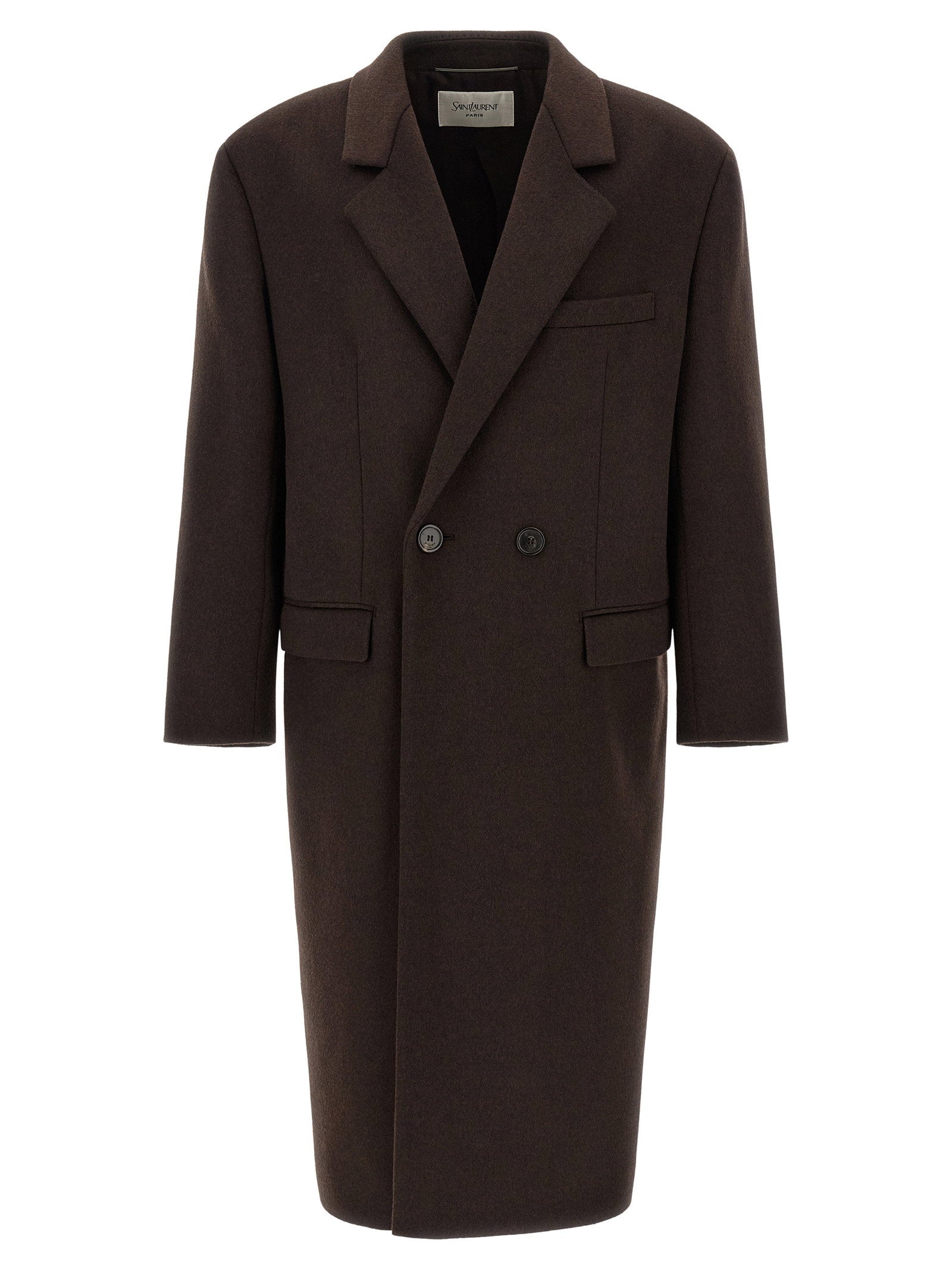 Saint Laurent Double-face Combed Wool Coat