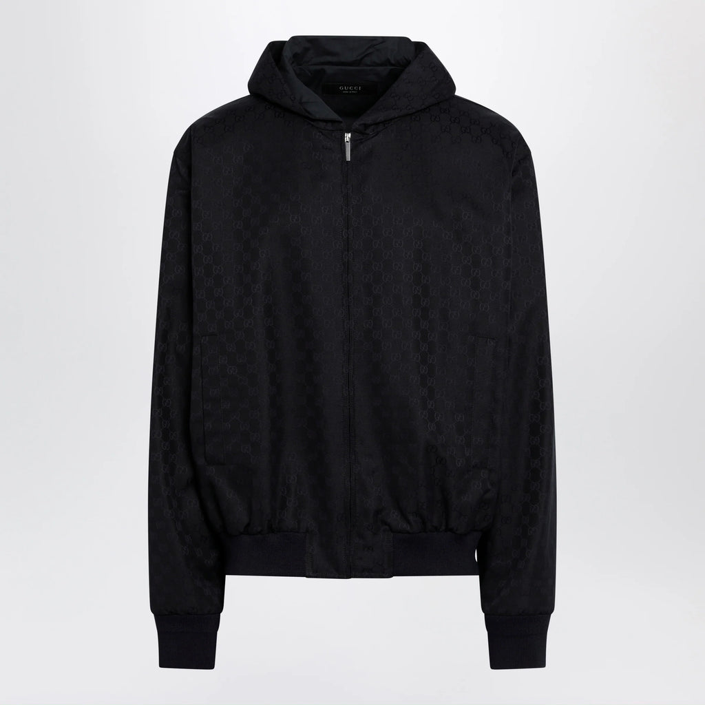 GUCCI Ultramarine GG cotton canvas zip hooded jacket
