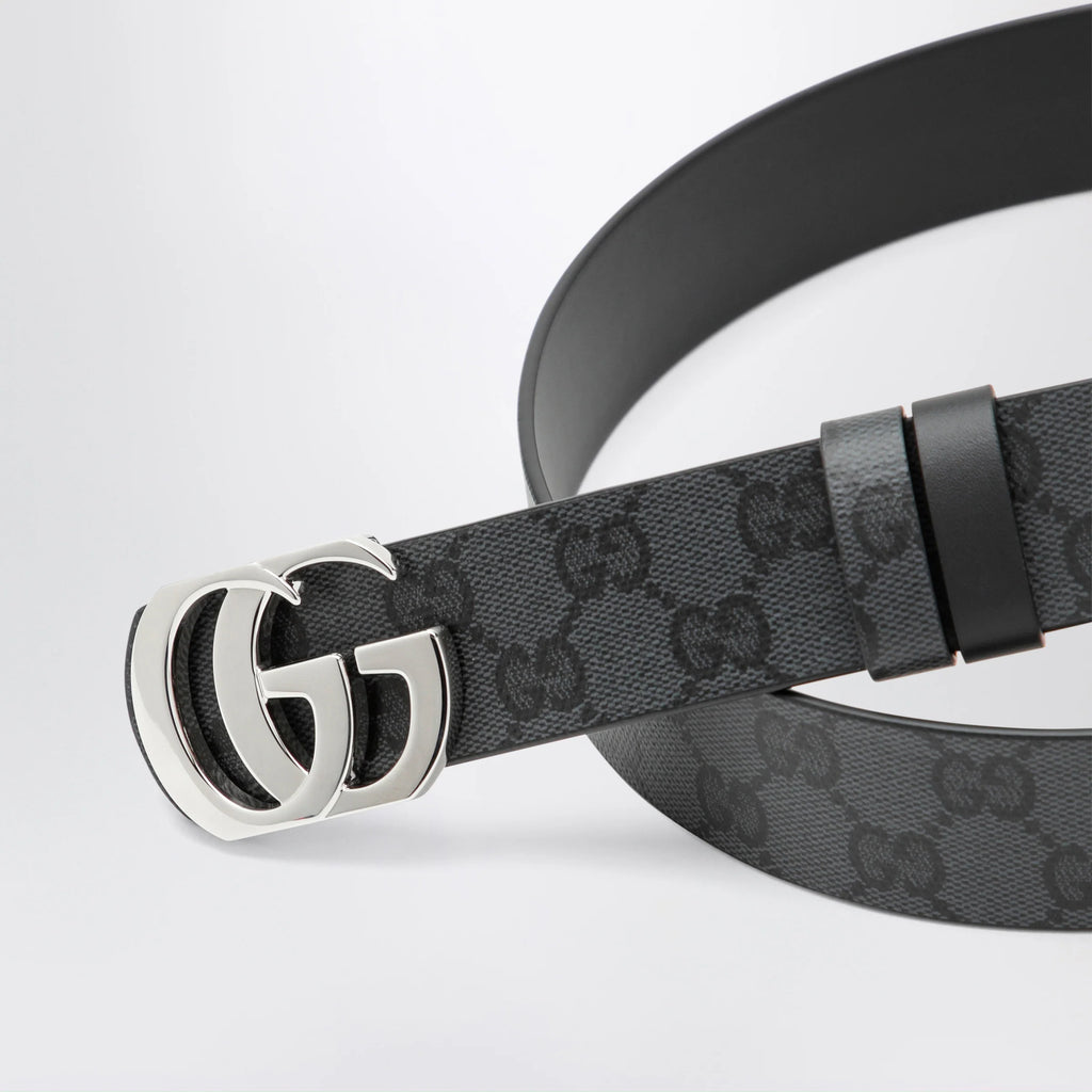 GUCCI Cut GG Marmont reversible GG canvas and leather belt, black