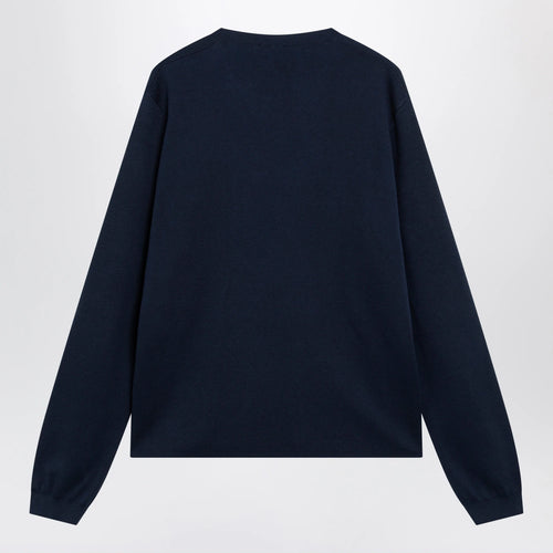 GUCCI Ink blue silk and cotton sweater
