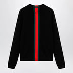 Gucci cashmere sweater with Web motif in black