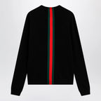 Gucci cashmere sweater with Web motif in black