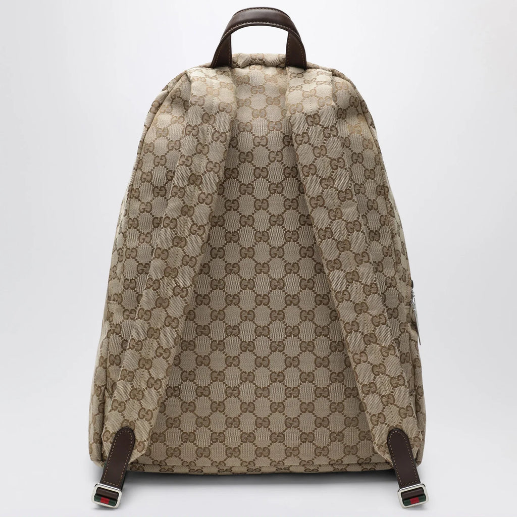 GUCCI Large Tag backpack in sand/brown GG canvas