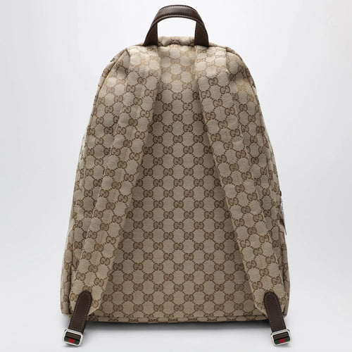 GUCCI Large Tag backpack in sand/brown GG canvas