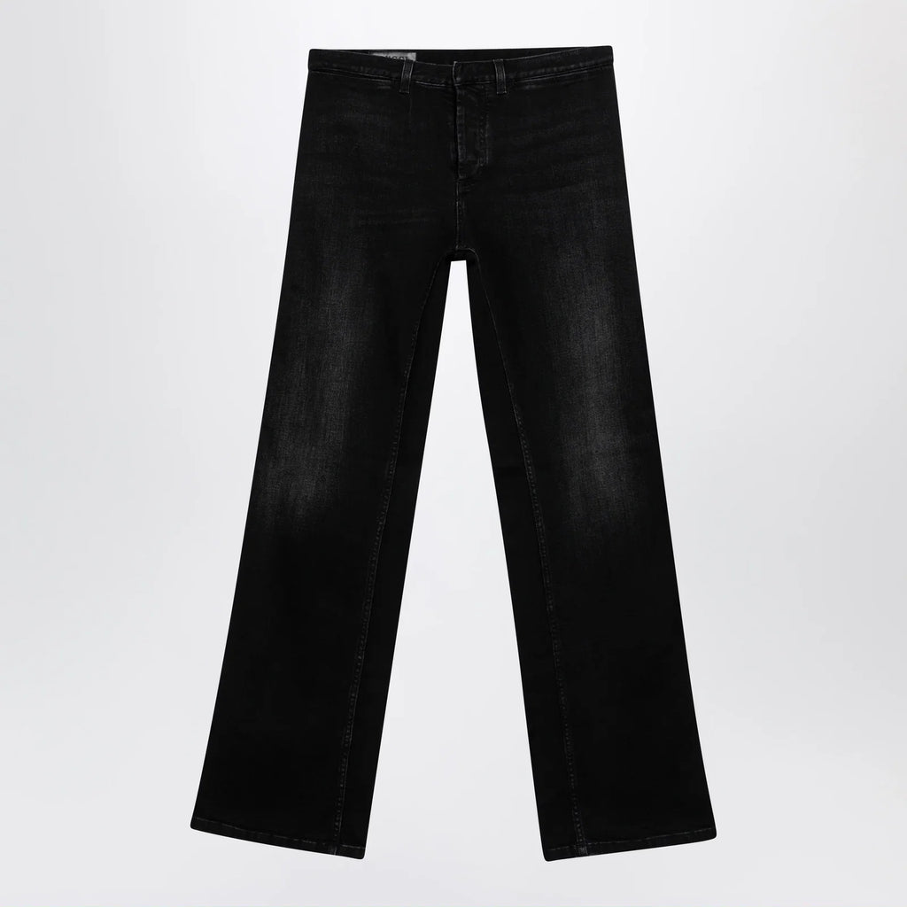 GUCCI Low-rise cotton denim jeans with Web tape in black