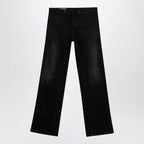 GUCCI Low-rise cotton denim jeans with Web tape in black