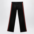 GUCCI Low-rise cotton denim jeans with Web tape in black