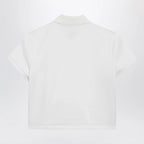 GUCCI Ribbed cotton jersey polo with Web in white