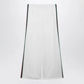 GUCCI White Cotton Jersey Leisure Trousers with Web Stripe