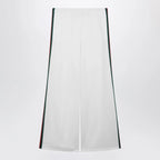 GUCCI White Cotton Jersey Leisure Trousers with Web Stripe